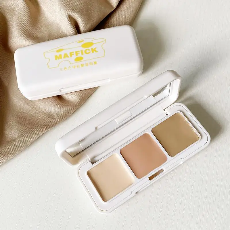 Three-Color Moisturizing Concealer Palette High Coverage Long-Lasting Natural Waterproof And Sweatproof Makeup Cosmetic