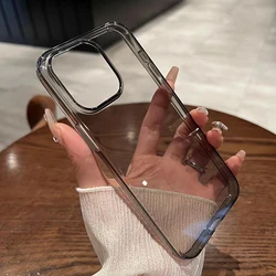 Luxury Transparent Black Clear Case For iPhone 16 15 14 13 12 11 Pro XS Max X XR SE 2 3 7 8 Plus Mini Silicone Soft Ultra Thin