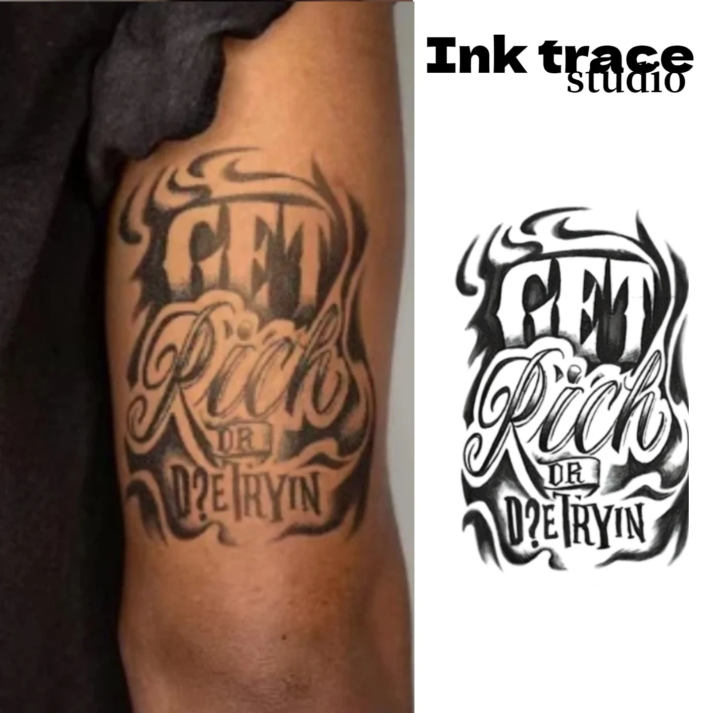 Tatuaje semipermanente |   Tótem de la Suerte, Patrón de Grafiti, Tatuaje Estilo Hip-Hop de Rápida Fortuna, Tatuaje para el Cuello |   Traje Impermeable Unisex