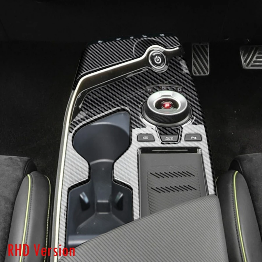 For Kia EV6 2022-2024 ABS Central Control Gear Shift Panel Cover Trim  LHD RHD EV6 Carbonfiber Pattern Shift Decoration Protect