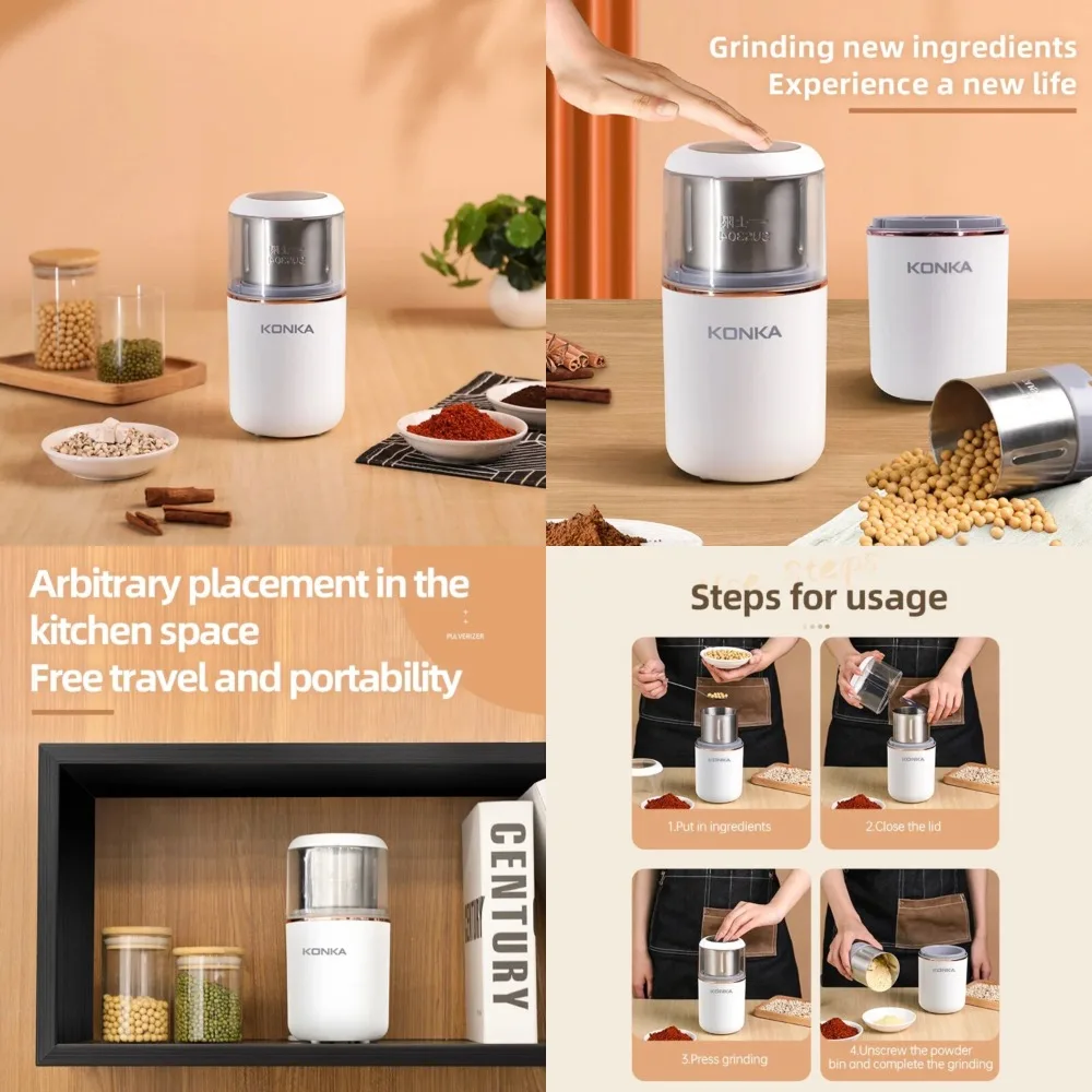 

Efficient, compact, and convenient manual coffee bean grinder for rich and powerful finely powdered coffee flavor - perfect for