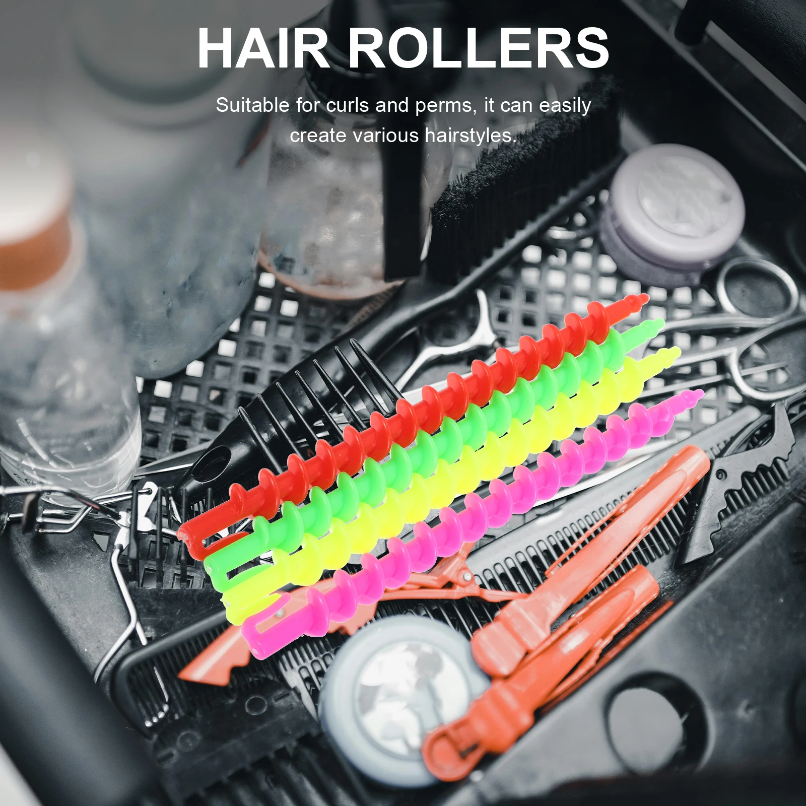 

26 Pcs Spiral Perm Rods Cold Hair Rollers Curlers Plastic No Heat Tools For Women Short Long Hair Styling Gift
