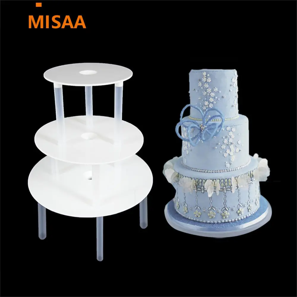 Multi-layer Cake Stand Stable Pile Driving Multiple Sizes 5 Sizes Milky White Baking Tools Cake Piling Stand Innocuous 1 Set