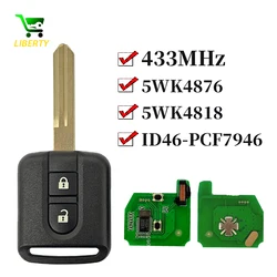 Liberty 5WK4 876/ 818 433MHz ID46 Chip PCF7946 Key Fob For Nissan Elgrand X-TRAIL Qashqai Navara Micra Note NV200 Remote Key