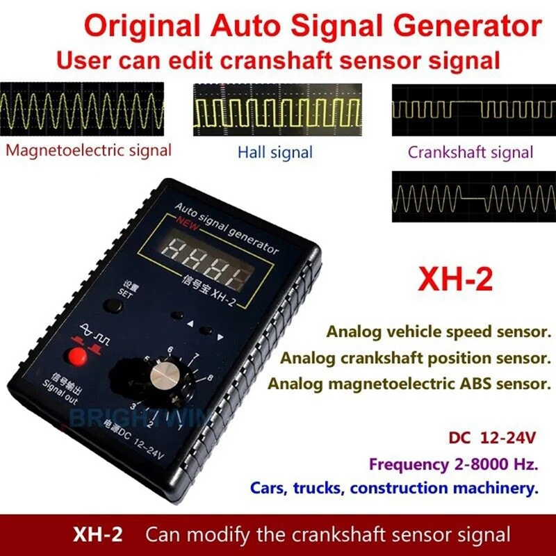 XH-2 scatola di simulazione del sensore generatore di segnale automobilistico cronometro di segnale analogico nero