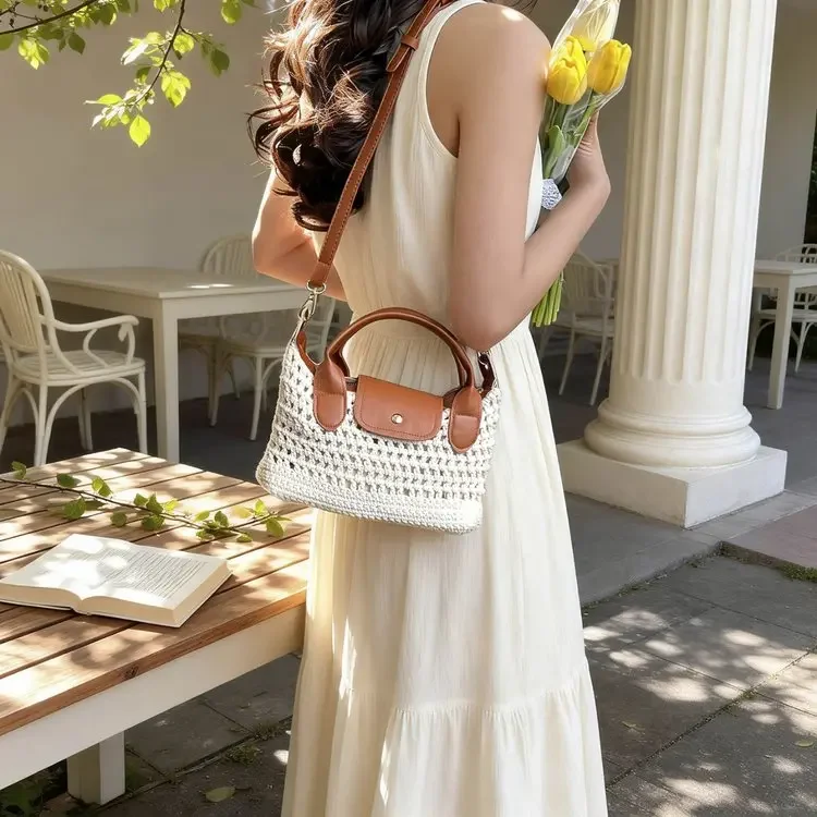 2026 New Fashion High-end Niche Splicing Bag Light Luxury Design Crossbody Shoulder Handbag Daily Versatile