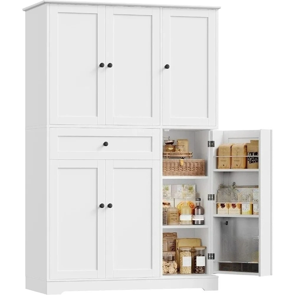 Armario de Almacenamiento para Cocina de 68 Pulgadas de Alto, Mueble de Cocina Moderno con Puertas y Estantes, Despensa Independiente con Gran Espacio