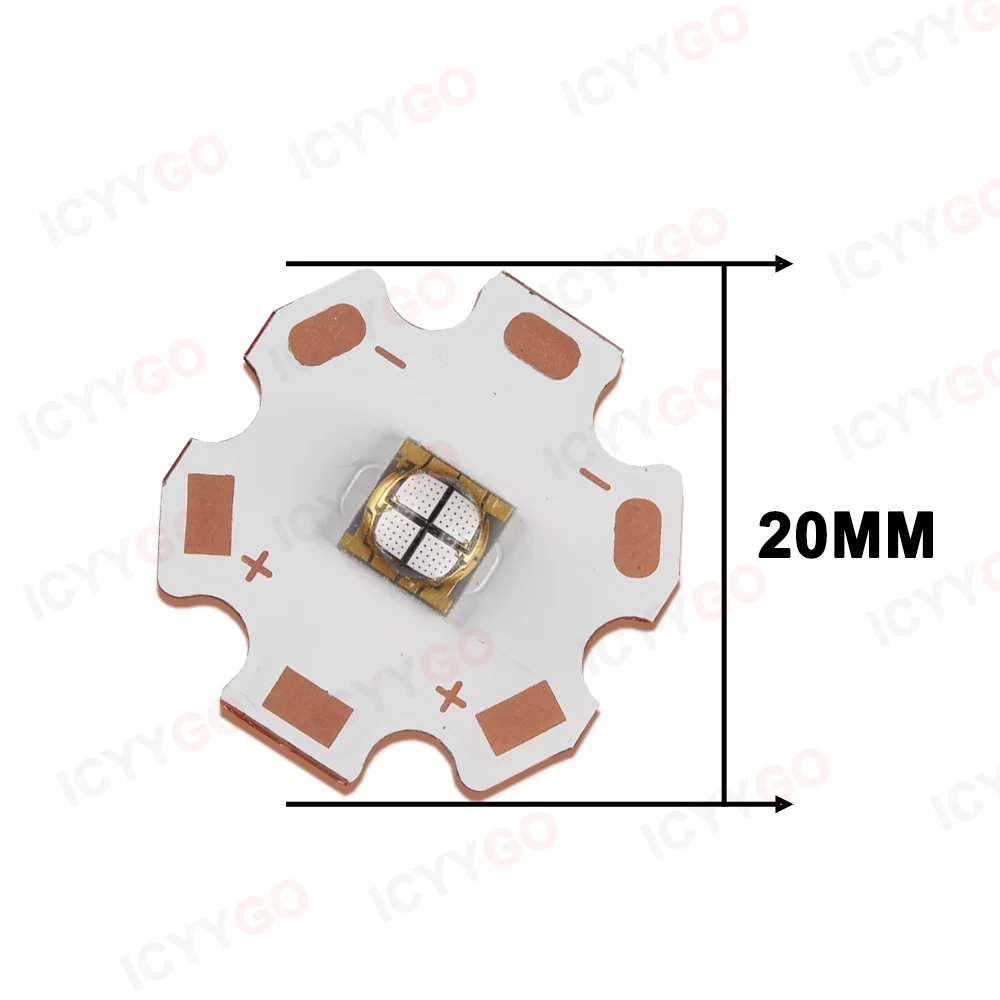 10W UV Ultraviolet 365nm Purple Light 4 In SMD 5050 Ceramic LED Lamp Beads 385nm395nm405nm Welding 20MM Copper Substrate image 4