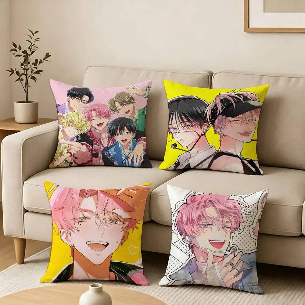 Anime T-Tamons B Side Square Double-Sided printed Pillow Case Bedroom Bedside Pillow Sofa Cushion Cover