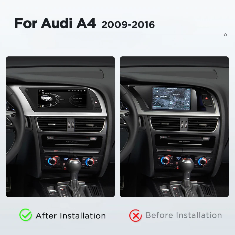 Junsun 4G WiFi inalámbrico CarPlay Andorid Auto Radio de coche para Audi A4 A4L B8 2009-2016 sistema inteligente estéreo GPS Navi Autoradio 2