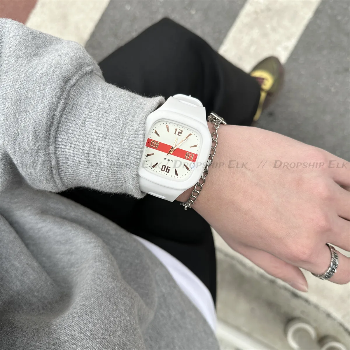 Moda feminina relógios squartz dial relógio feminino luxo senhoras quartzo relógios de pulso silicone feminino relógio de pulso reloj mujer