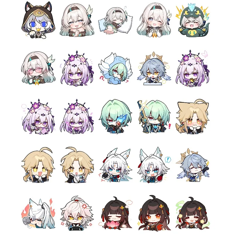 54PCS Kawaii Game Honkai: Star Rail Series Q Version Sticker Cartoon Character Creativity Printing Phone Case Suitcase Sticker view 3