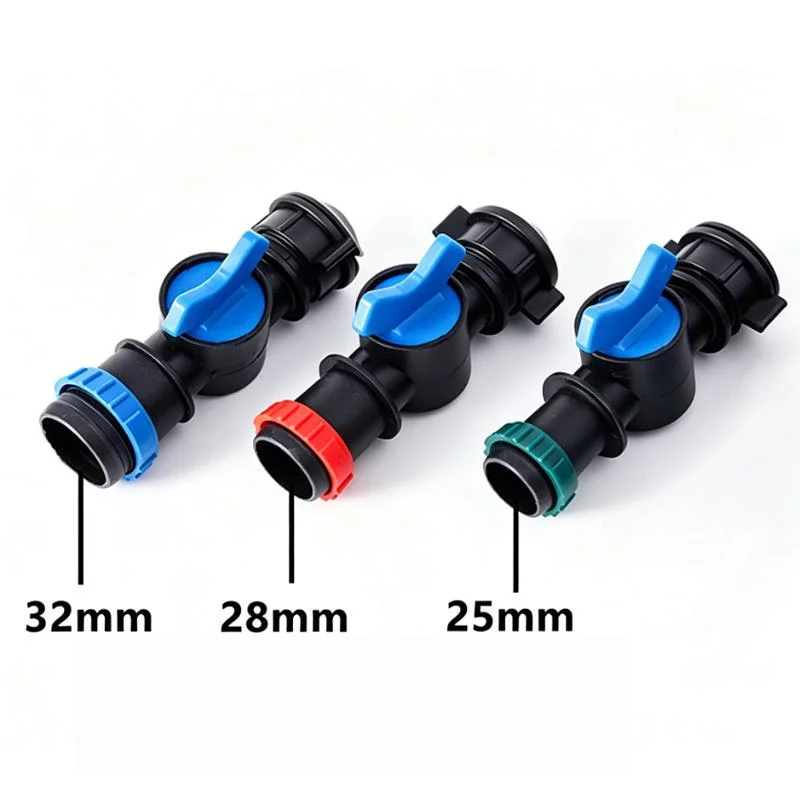 10Pcs 25/28/32mm Layflat Hose Bypass Shut Off Valve Water Flow Control Connector Farm Greenhouse Drip Irrigation System Fitting