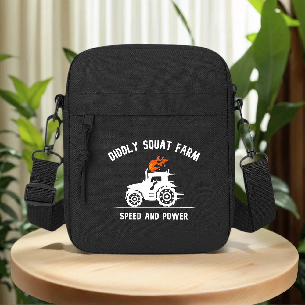 Tractor farm speed and power flames Men Crossbody Bag Single Shoulder Women Cartoon Anime Film Printing Design Unisex
