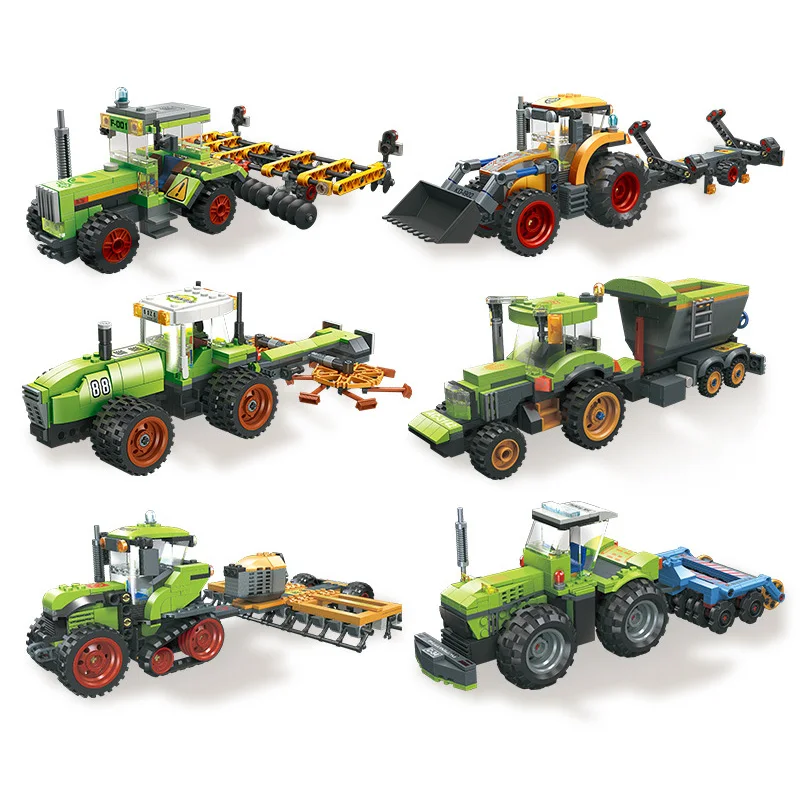 

Creative Farm Agricultural Machinery Series Farmer Mower Sower Inertia Movable Building Blocks Bricks Toys Gifts