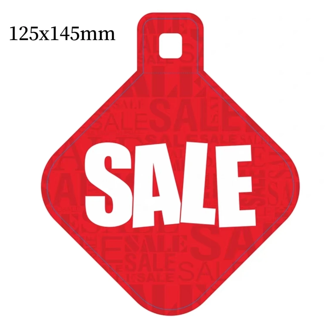 100pcs  Sale Tag With Hanger Eye, Clothing Price Cards Printed Hook Swing Label Promotional Ticket Event Paper Advertising Signs