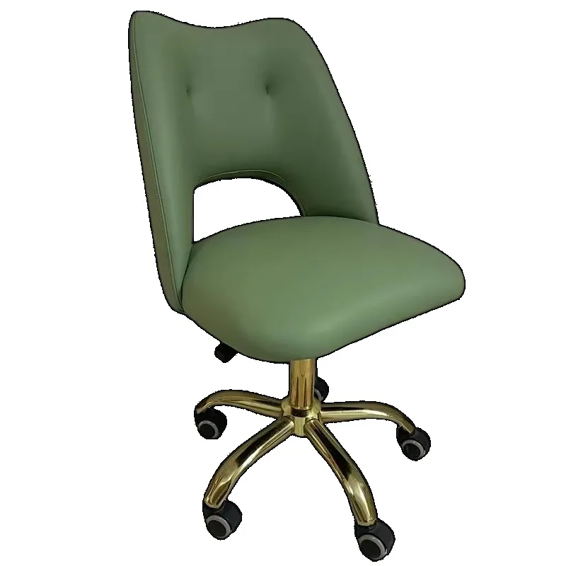 

Customizable Green PU Leather Technician Chair with Gold-Plated Base Backrest Stainless Steel Plastic Material for Spa Whirlpool