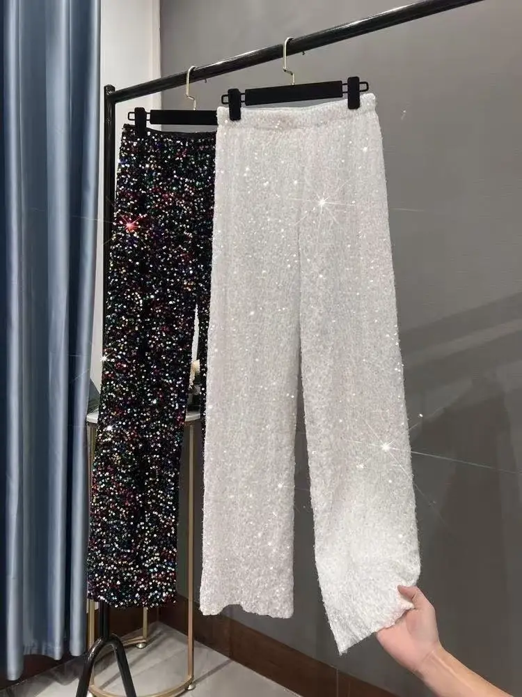 Silver Black Sequin Skirt Women Elegant Vintage Punk Evening Dress Slit Sexy Summer Long Skirt High Waist Midi Skirts for Women
