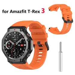 Amazfit T-Rex 3 용 실리콘 밴드 팔찌 손목 밴드 시계 밴드 소프트 통기성 스트랩 스포츠 밴드 액세서리 남성용 오렌지