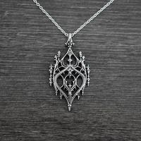 Old Castle Necklace, Gothic jewelry, Pagan, Alternative accessories, Hollow Castle, Retro, Witch, Punk, Magic School, Women Man