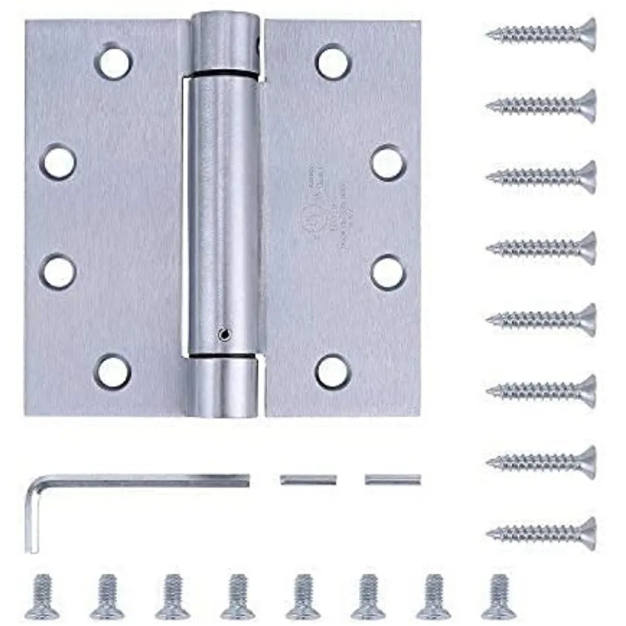 

2 Pack - Self Closing Reversible Door Hinge - Heavy Duty Commercial Spring Door Hinge - UL Listed with Complete Installation Ha