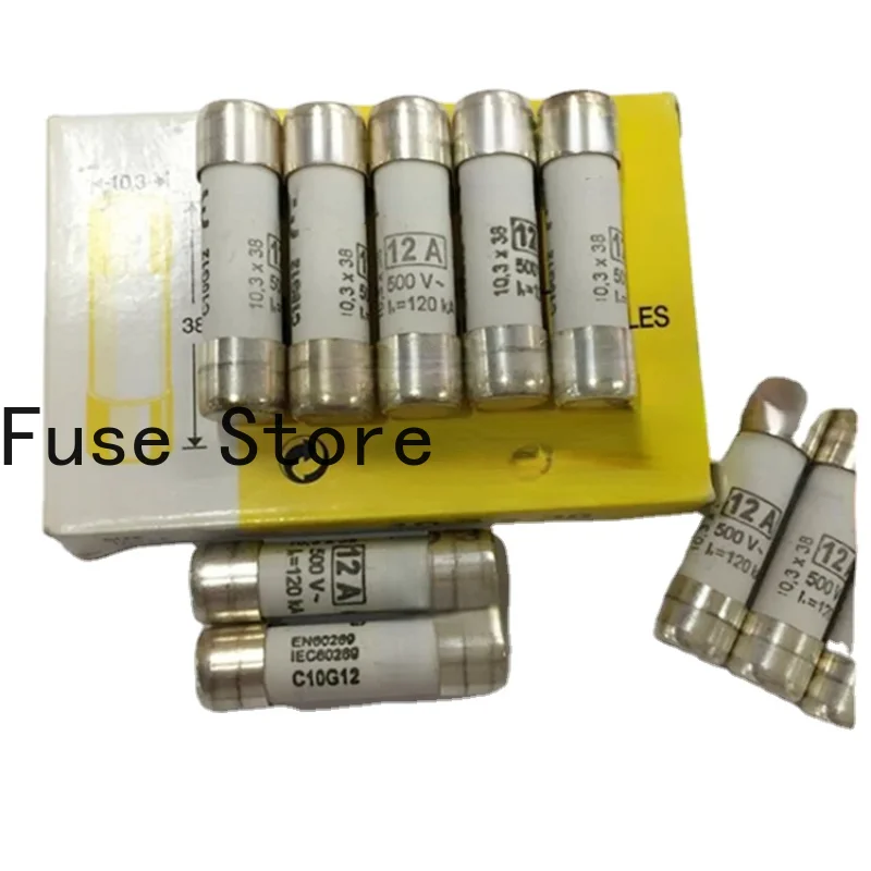 

2PCS Fuse Genuine C10G12 500V 12A 10*38mm GG/gL