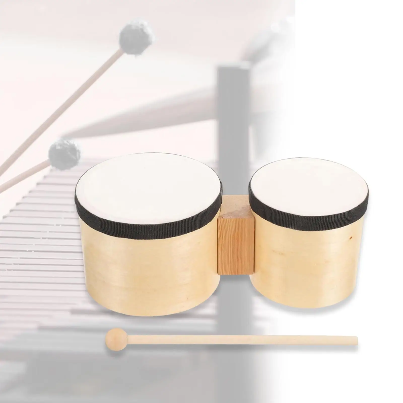 Mini Bongo Drum Wooden Hand Drum for Dance Classes Early Education Beginners