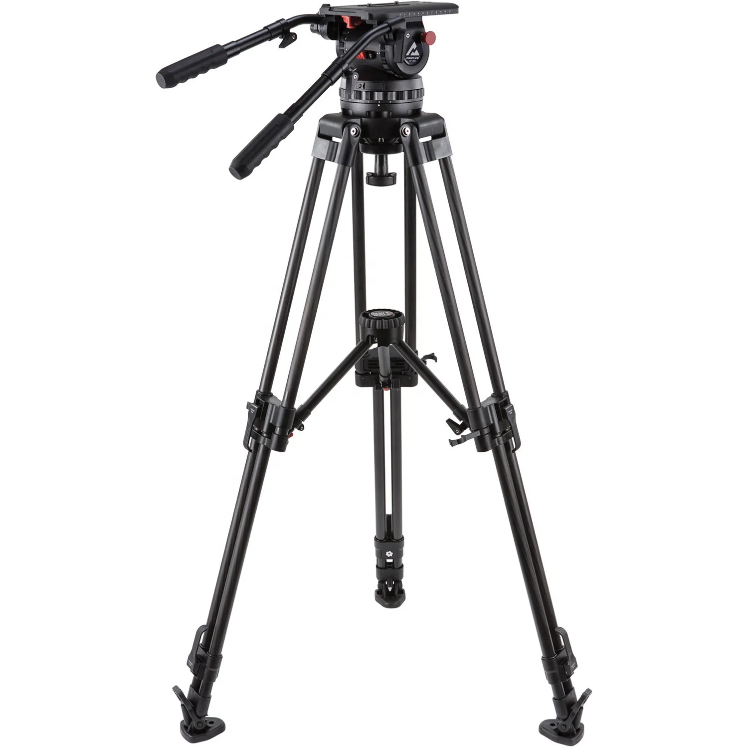 MagicLine Video Tripod System With V35P Fluid Head EFP150/CF2 Carbon Fiber Broadcst TV Tripod Mid-Level Spreader 45 Kg Payload