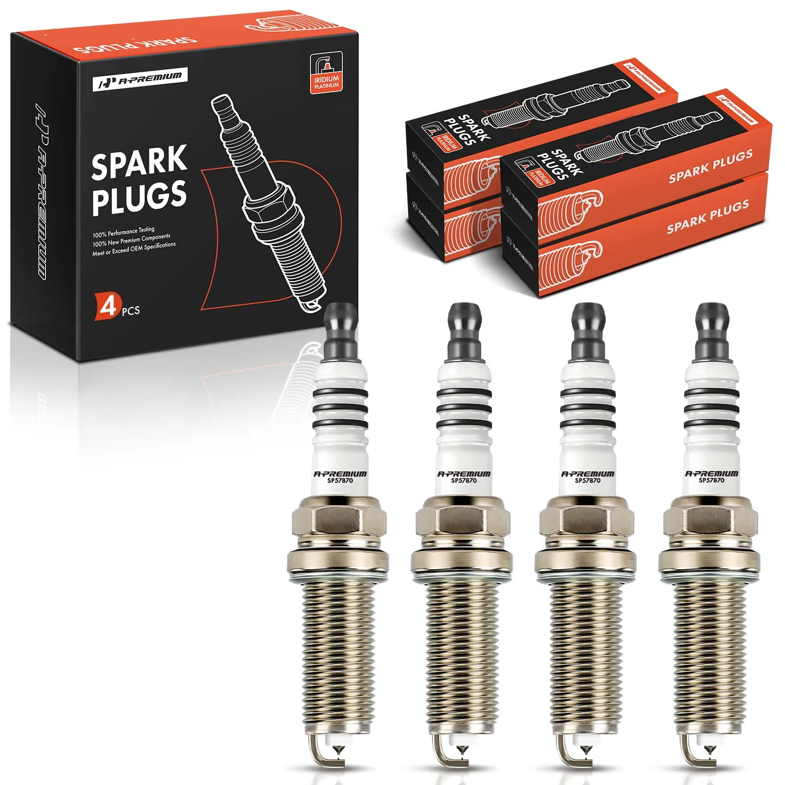 A-Premium 4x Iridium & Platinum Spark Plugs for Honda CR-V 2010-2014 Civic Crosstour 2012-2015 Accord 2008-2012 Acura ILX TSX