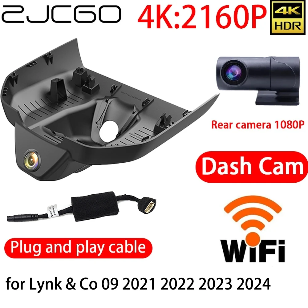 ZJCGO 4K DVR Dash Cam Wifi Front Rear Camera 24h Monitor For Lynk & Co 02 2018 2019 2020 2021 2022 2023 2024