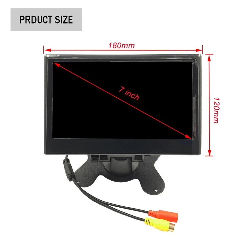 12v-24v 7 Polegada tft lcd cor hd monitor para carro cctv reverso vista traseira câmera de backup carro acessórios eletrônicos peças