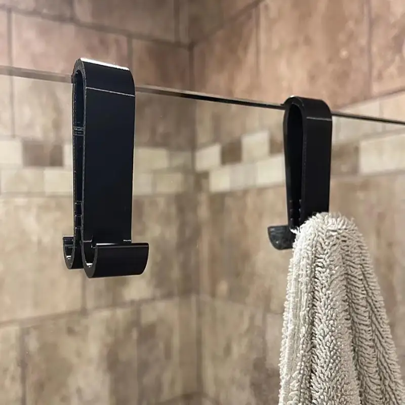 Multifunctional Double Hooks Towel Bathrobe Holder Hooks For Bathroom Glass Door