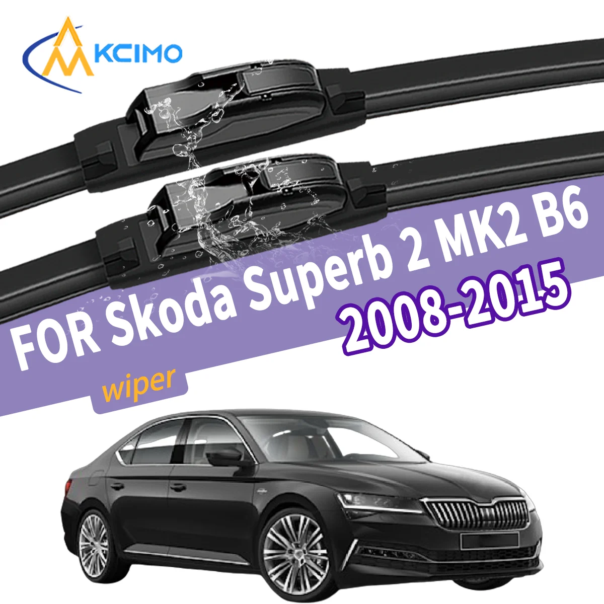

Noiseless Performance Premium Quality 2Pcs Front Windshield Wiper Blades for Skoda Superb 2 MK2 B6 2008 - 2015