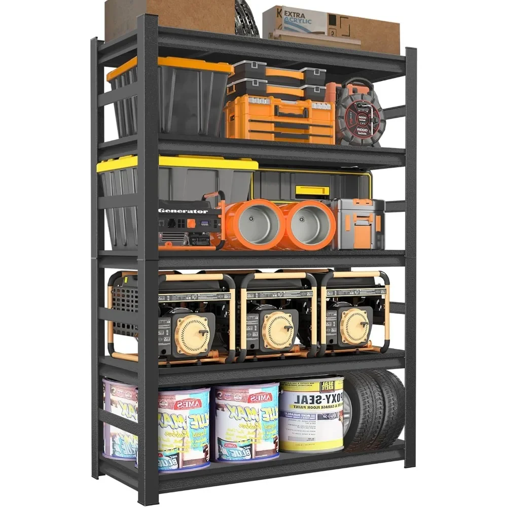 

Garage Shelving, Storage Shelves Heavy Duty, Adjustable Black Shelving, Utility Shelf for Garage/Basement/Kitchen