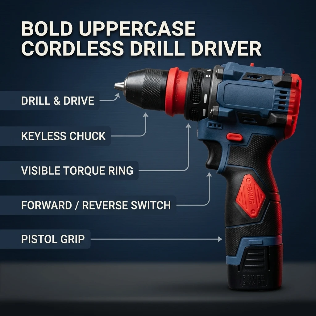 16.8V Cordless Drill Driver Rechargeable Electric Screwdriver Power Tool Kit Variable Speed DIY Home Repair Woodworking Tools