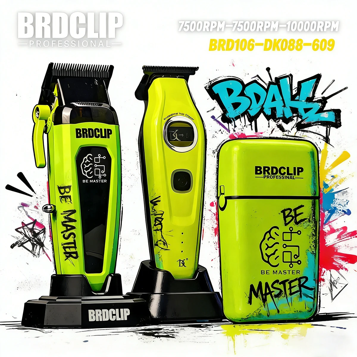 

Профессиональный мотор для машинки для стрижки волос BRDCLIP, внешний ротор, высокоскоростной (10000 об/мин), для бритья и укладки волос, для парикмахерских, белый