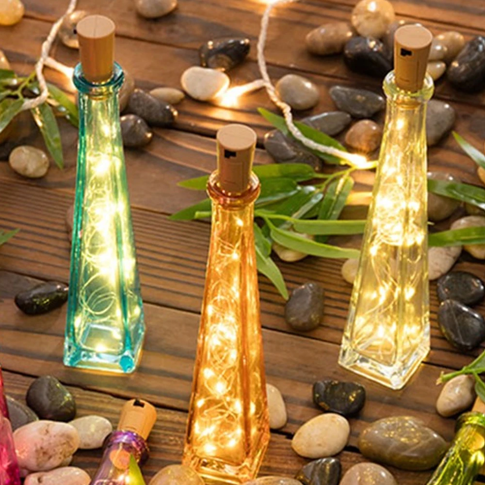 1M 2M 3M Kerstverlichting Koperdraad LED Guirlande Kurk Wijnfles Verlichting Kerst LED String Light Party bruiloft Decoratie Lamp