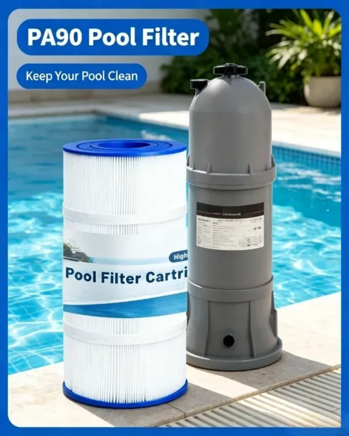 

Pool Replacement Filter Cartridge 1-Pack 90 Sq.Ft Universal Compatible with C900 CX900RE C-8409 25230-0095S 817-175 AK-7004