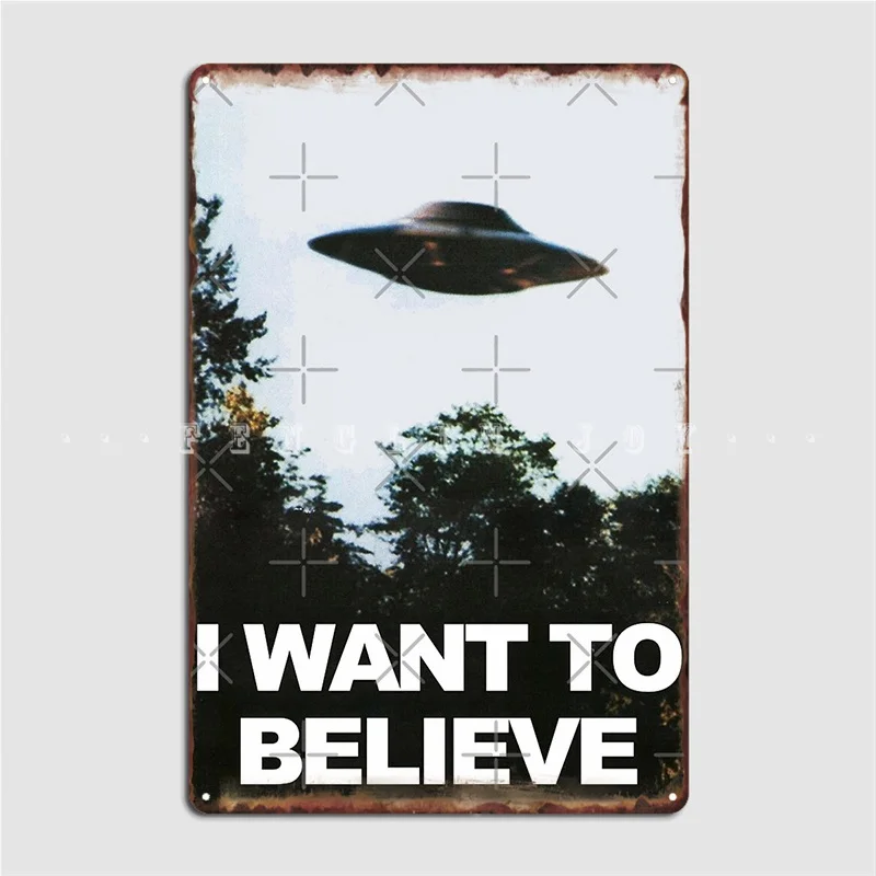 The X Files I Want To Believe Metal Sign Wall Mural Living Room Decoration Wall Decor Tin Sign Poster