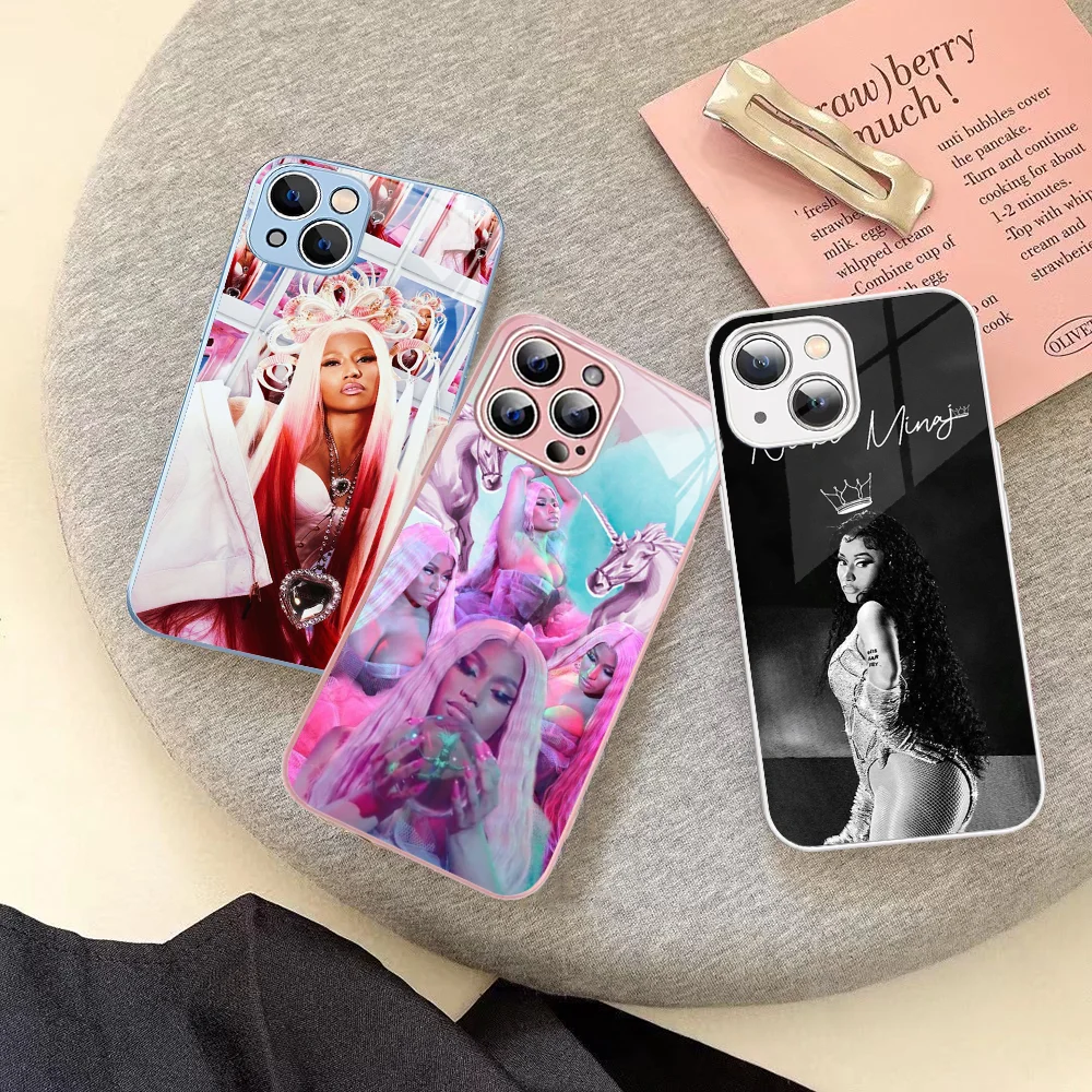 Hot Singer N-Nicki M-Minaj Phone Case Tempered Glass For Iphone 14 13 12 11 Pro Mini XS MAX 14Plus X XS XR Cover