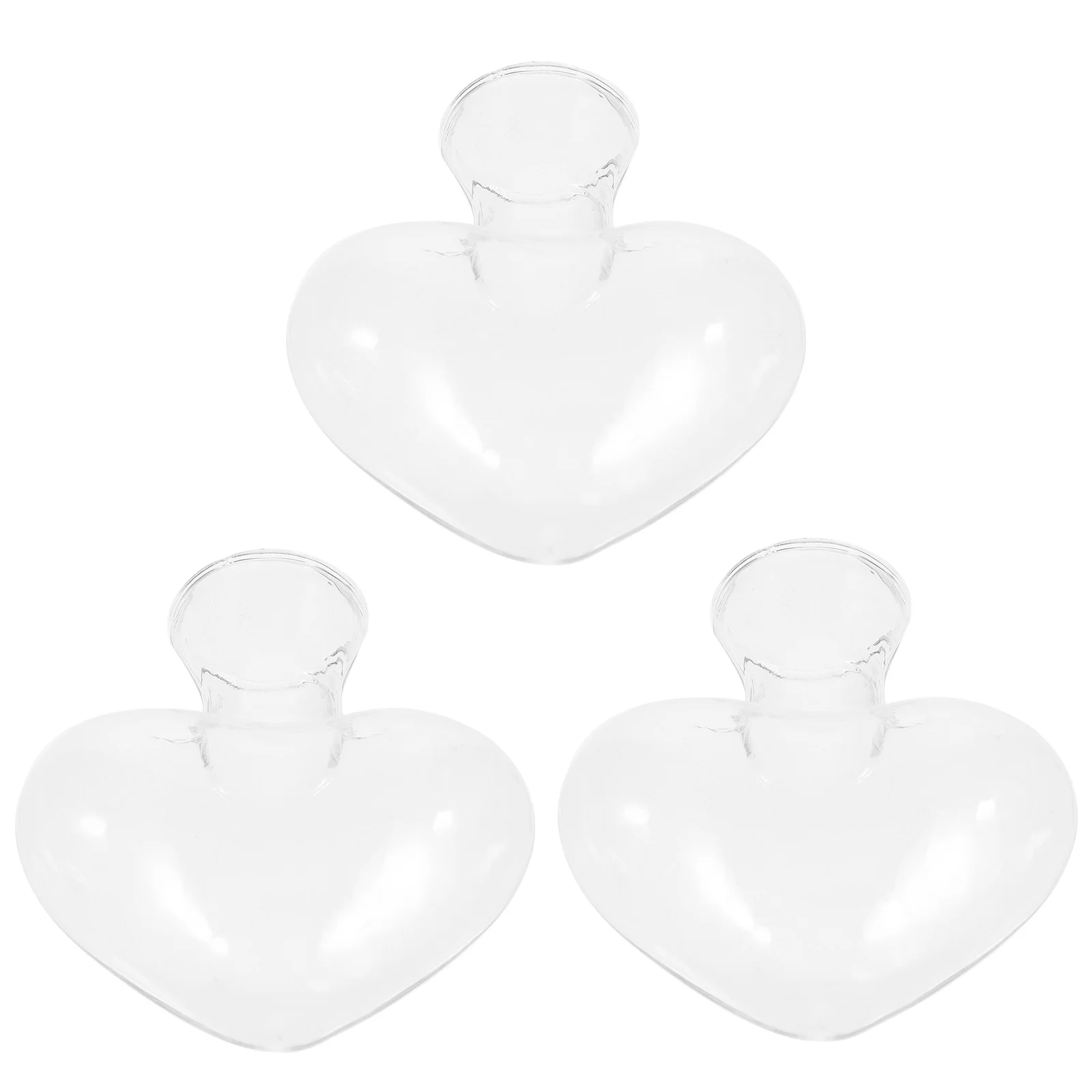

3Pcs Heart Vase Hydroponic Flower Planter Decorative Floral Container for Home Garden Hydroponic Flower Vase
