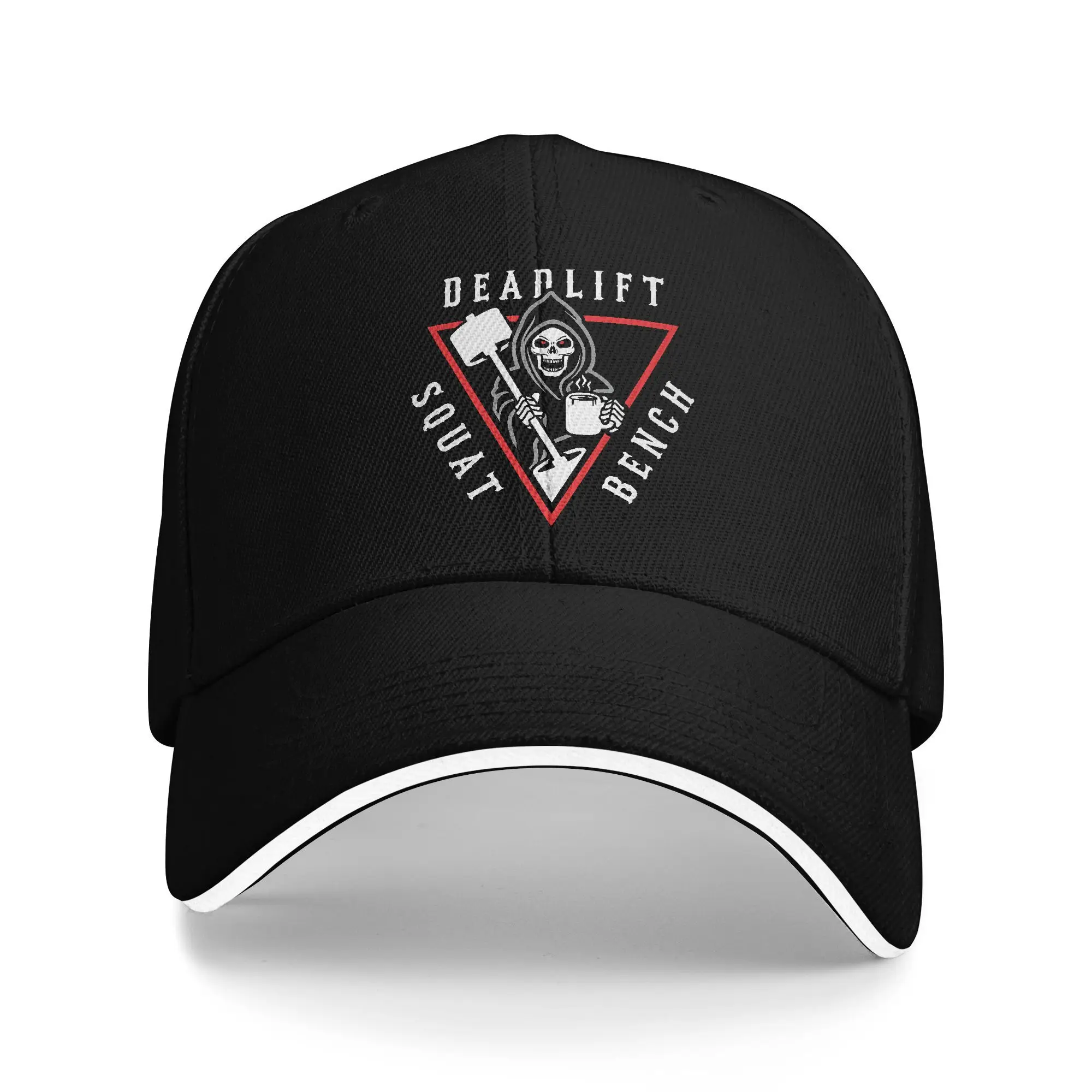 

Summer Squat Bench Deadlift Grim Reaper Baseball Cap Kpop Rock Vintage Print Sun Trucker Hat Men Adult High Quality Caps