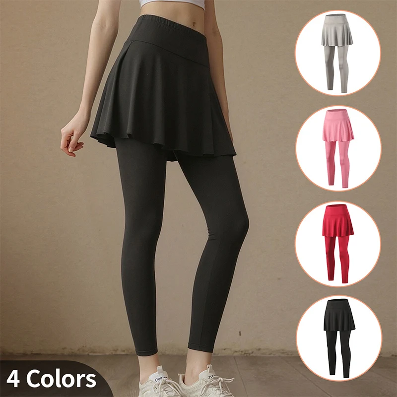 Teenage Girl Solid Color Bottom Pants Skirt Solid Color Women's Summer Sports and Fitness Half Skirt Casual Versatile Leggings