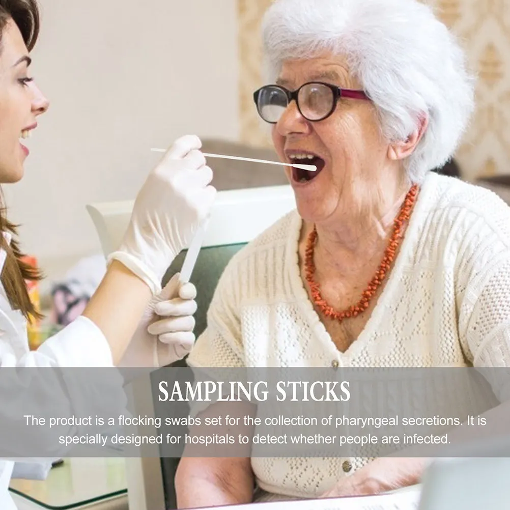 

25 шт. флокированных одноразовых тампонов для оральных тестов и носоглоточных отборов проб, для использования в лабораториях и больницах