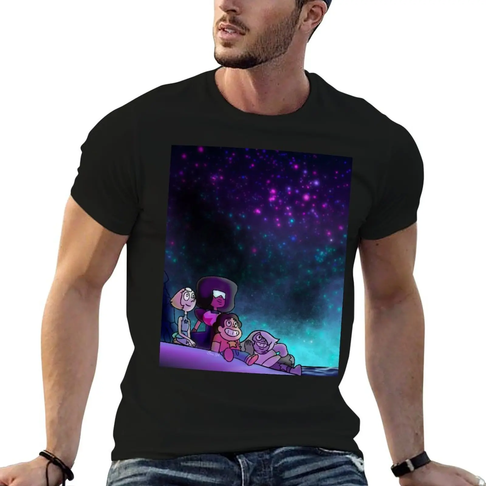 

Steven Universe Intro Stargazing (v1) T-Shirt t shirts for man cotton cotton tshirt 100% T-Shirt