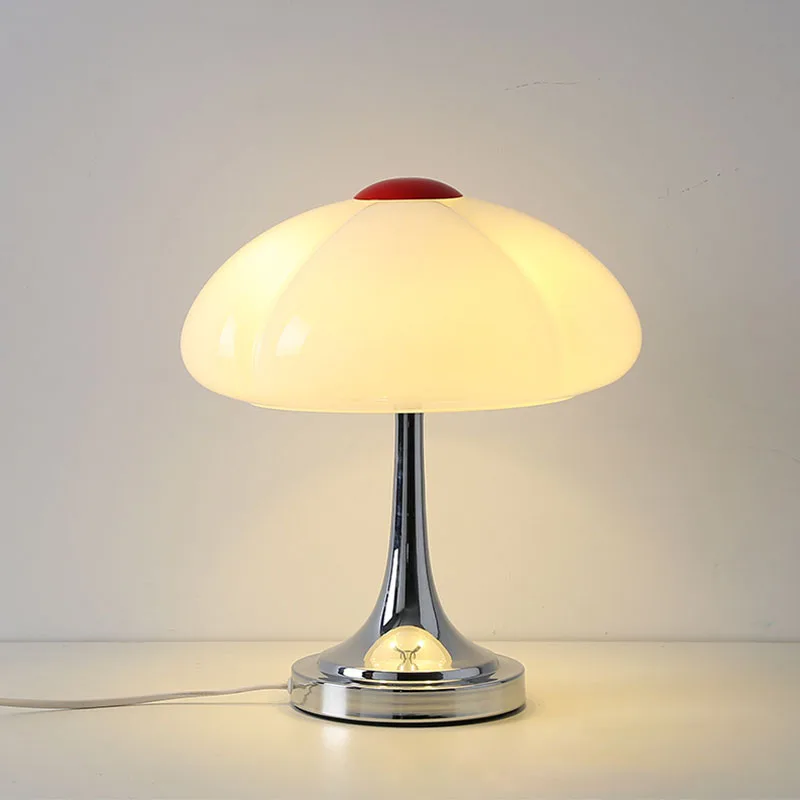 

Bauhaus mushroom table lamp LED antique glass living room bedroom ins flower shaped table lamp bedside table lamp