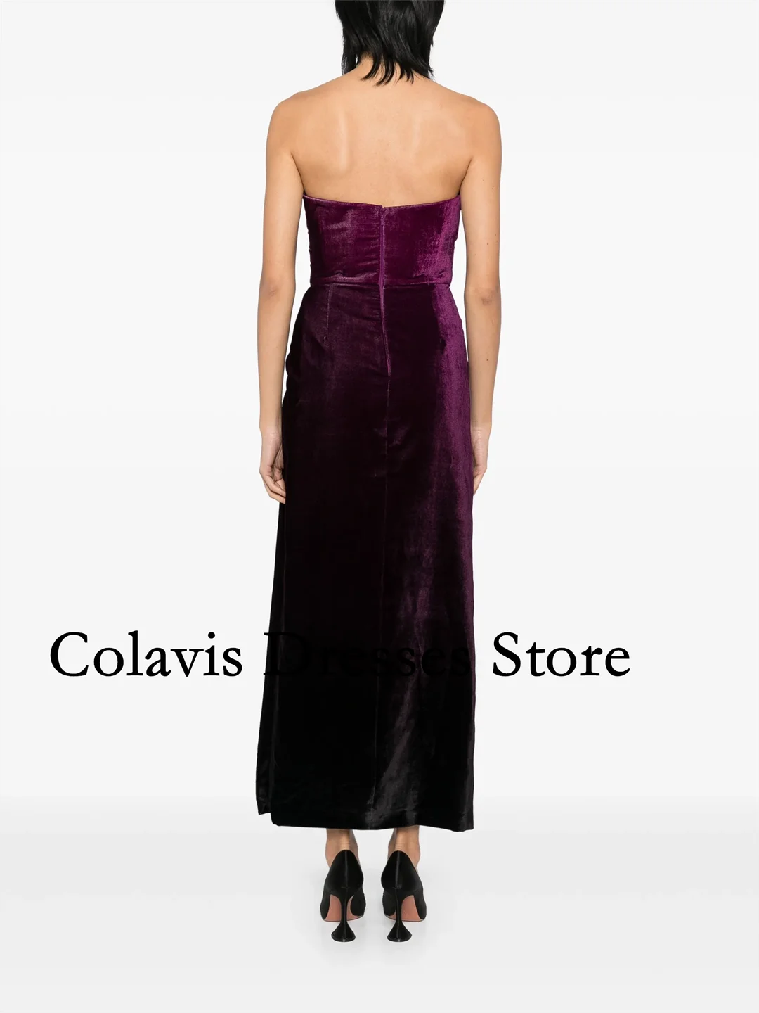 2025 personnalisé bretelles thé longueur velours vin rouge robes de bal robe de soirée femmes robes de soirée robe de soirée formelle