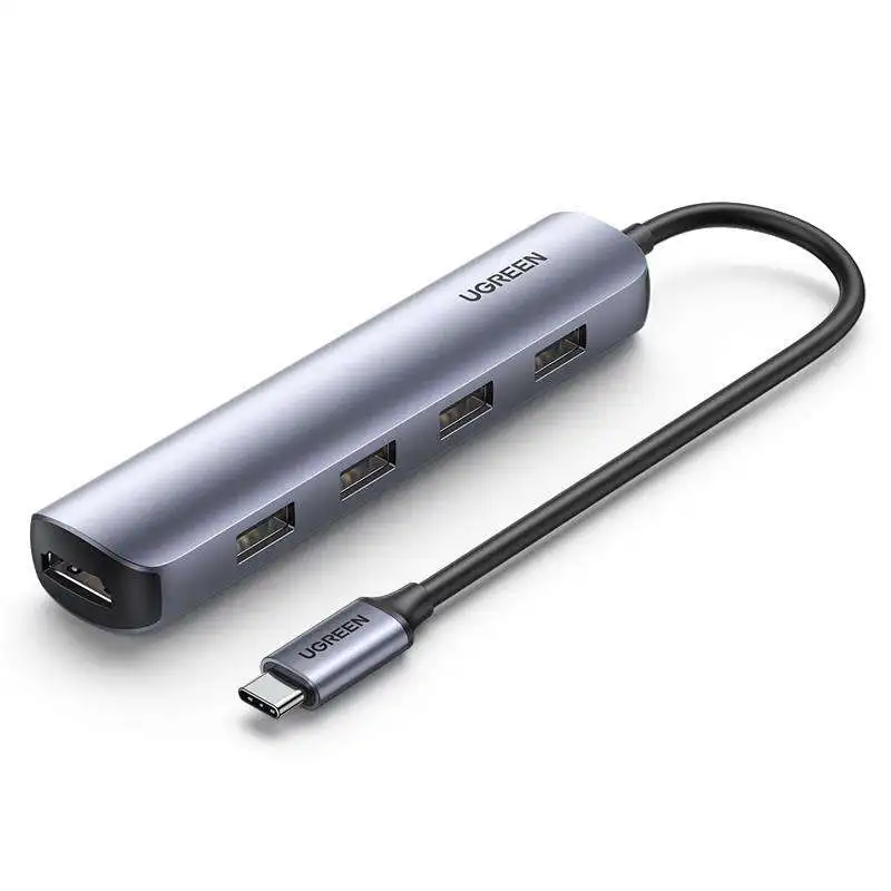 UGREEN USB C Hub Adapter 4K 30Hz USB C to HD-MI Adapter 4 USB 3.0 Ports Type C Multiport Adapter High-speed Data Transfer
