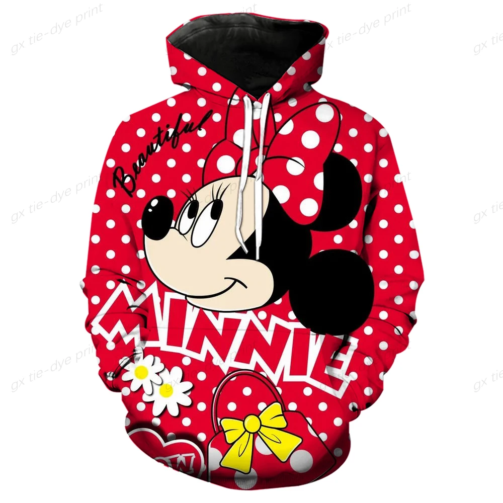 Homens en mulheres da Disney Desenhos animados 3D Hoodie, Minnie, Mickey Mouse moletons, meninos en meninas schouder, Harajuku stre