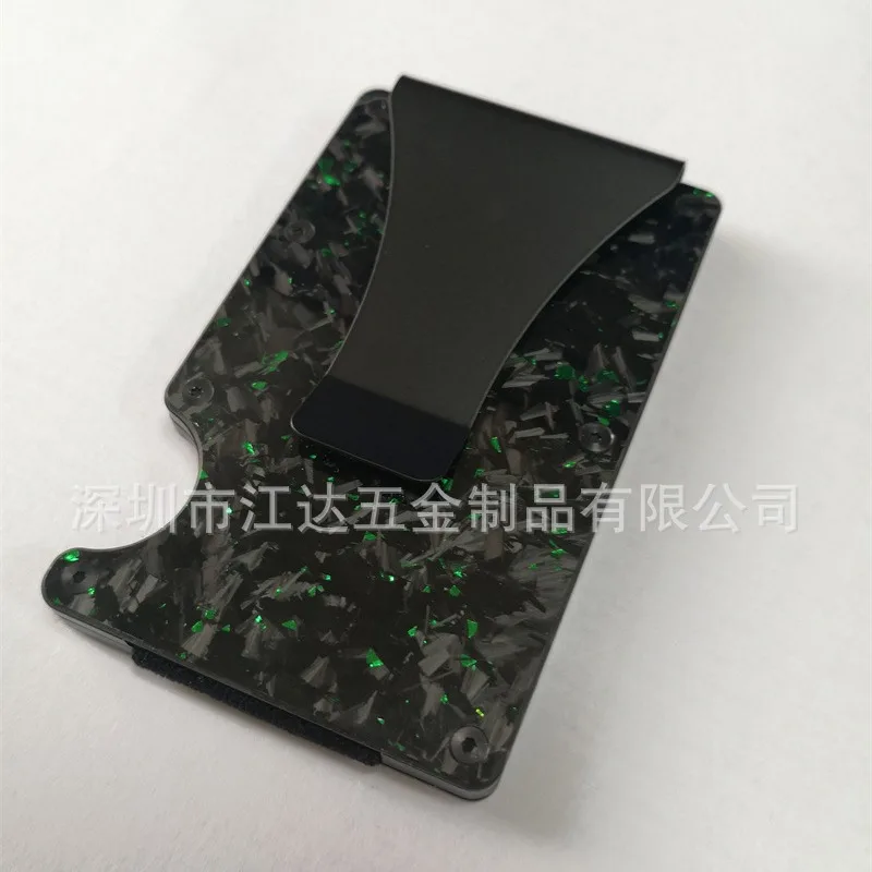 محفظة من ألياف الكربون ميتاكربون مرآة الساتان المحفظة شل نمط كليب حقيبة بطاقة RFID المعدنية #3